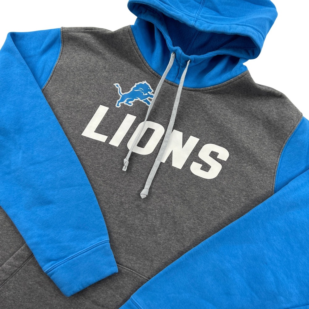 Nike Detroit Lions Hoodie Men XL Blue Gray Pullover NFL Football Sports Fan